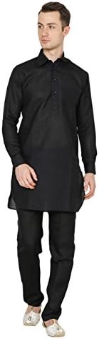 Wondercraft Men's Ethnic Linen Pathani Kurta Pyjama
