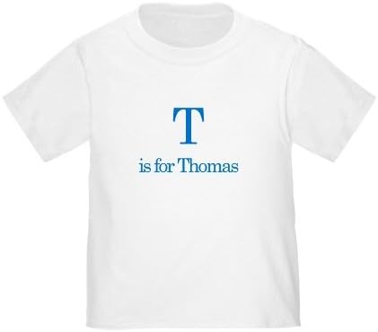 Personalized T is for Thomas Alphabet Letter Learn ABC Baby Infant Toddler Kids Shirt - CUSTOMIZE WITH ANY BOY OR GIRL NAME, Christmas Present Custom Gift Collection