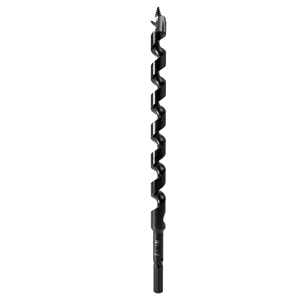 Elite Auger Drill Bit Diameter 16 mm Length 235 mm with Hexagonal Shank Black