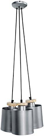 Tosel 21030 Chandelier, 3 Lights, 40 W, E27, Steel, Black, 30 x 90 cm