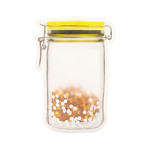 20 Pack Mason Jar Zipper Bags, Food Storage Snack Sandwich Zipper Bags, Reusable Airtight Seal Food Storage Bags, Leak-Proof Food Saver Bags for Travel Camping and Kids