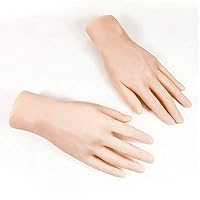 Tattoo Practice Skin Fake Hand Mould Similar to Human Silicone Men Hand for Artists and Display Jewelry The Finger Joint Can Bend,Lefthand