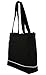 Shoulder Tote Bag with Zipper, Black
