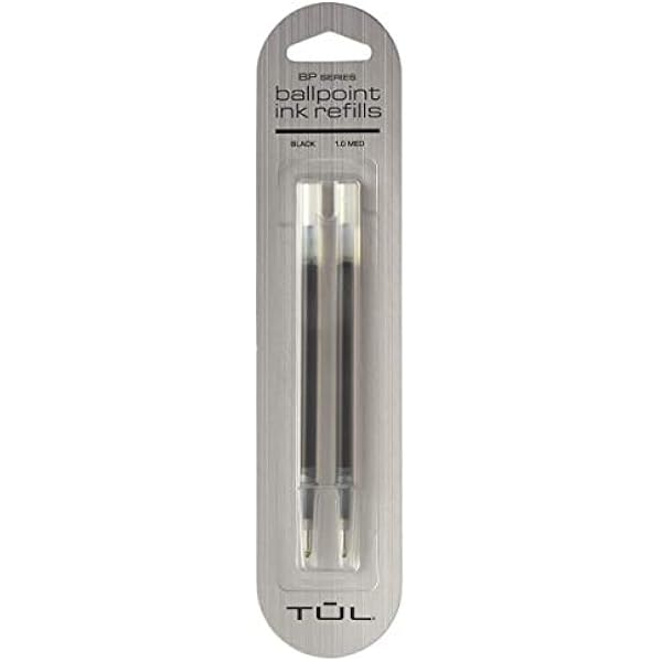 Amazon Com Tul Ballpoint Pen Refills Medium Point 1 0 Mm Black Ink Pack Of 2 Refills Office Products