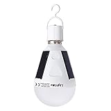 LightMe 12W 720LM E27 Solar Powered LED Bulb, Rechargeable Emergency Lights Lamp for Camping/Hiking/Solar Barn/Tent/Fishing/Emergency Lighting Indoor & Outdoor (White-12W)