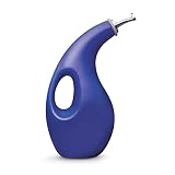 Rachael Ray 58182 Solid Glaze Ceramics EVOO Olive Oil Bottle Dispenser with Spout - 24 Ounce, Blue