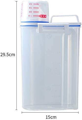 BAYUE Household Washing Powder Storage Box Portable Large Plastic With Measuring Cup Rice Storage Bottle Laundry Powder Box 2Pcs (Color : Clear)