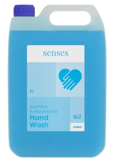 Cleenol Senses Antibacterial Liquid Soap, Blue, 5 Litres, Packaging May Vary