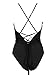 PERSUN Women's Lace Up Back Velvet Bodysuit Sleeveless Deep V Neck Bodysuit Leotards