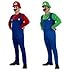 スーパーマリオブラザーズ マリオ & ルイージ セット (帽子・つけひげ付) コスチューム 男女共用 165cm-178cm
