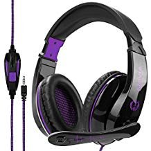 2017 New Updated Gaming Headphones,A9 3.5mm Stereo Sound Wired Professional Computer Gaming Headset with Microphone,Noise Isolating Volume Control for Pc/Mac/Ps4/Phone/Table(Black Purple)