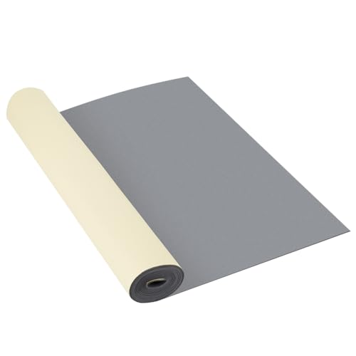 BENECREAT 79x16 Inch EVA Foam Rubber Roll Adhesive, 1mm Gray Adhesive Foam Padding Soundproof DIY Project Sheet for Cosplay Padding, DIY Project, Gaskets, Costume, Crafts, Halloween