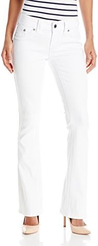 Seven7 Women's White Bootcut Jean with E-Loop Back Pocket