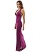 PattyBoutik Women's Halter Empire Waist Ruched Side Slit Maxi Dress
