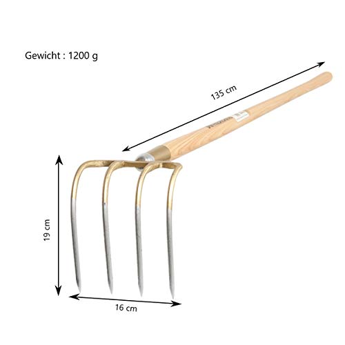 SHW-FIRE Kartoffelhacke - 4 Zinken Schmiedung, 135cm Stiel - die Gartenhacke für optimale Ergebnisse – Bild 7
