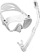 Cressi Scuba Diving Snorkeling Freediving Mask Snorkel Set, White