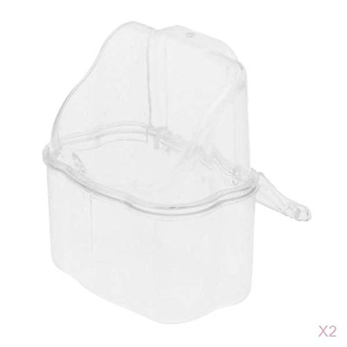 SM SunniMix 4X Bird Waterer Bird Feeders, Bird Feed Water Dispenser, Clear Pet Feeder and Water Cup Splash-Proof