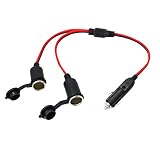 Car Cigarette Lighter Cable,SinLoon 1 to 2 Car Cigarette Lighter 12v 24v Power Charger Adapter 2 Way Socket Splitter Female Socket Plug Connector Extension Cable Car Accessory Connector Outlet(1to2)