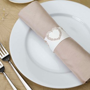 Vintage Romance - Laser Cut Napkin Ring - Ivory