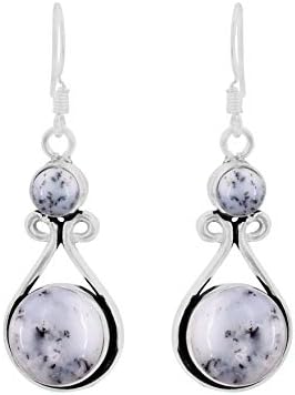 Natural Gemstones 925 Silver Overlay handmade Dangle Earrings