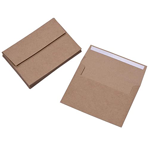 A7 Brown Kraft Paper Invitation 5 x 7 Envelopes - 50 Pack,Self Seal,For ...