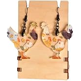 Chicken Print Earrings - Acrylic Chicken Shape Earrings