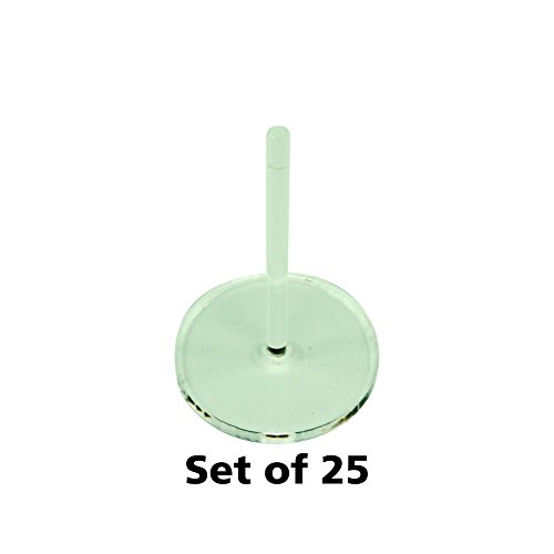 Acrylic Flight Stands, 30mm Circle, 3mm Clear, 2 inch Peg (25)