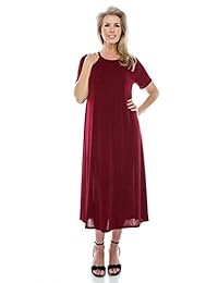 Vestido largo elástico de mujer Jostar Manga corta Plus