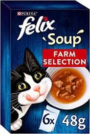 Purina FELIX Soup Cat Food Farm Selection (1 pack of 6x48g), 48 g (Pack of 6)