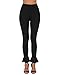 Ekouaer Womens High Waist Leggings with Ruffle Hem, Black, X-Large