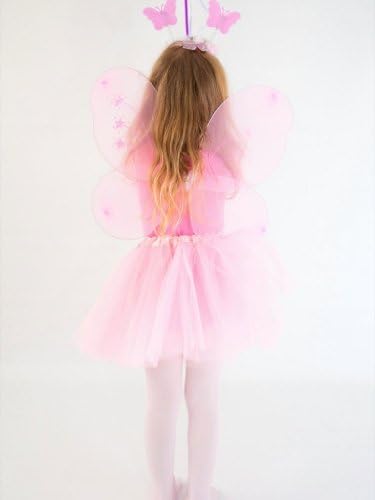 The Fairy Princess Dress Up Sets - Tutu, Fairy Wings, Wand and Deely Boppers. VARIOUS COLOURS. One Size. (BABY PINK FAIRY)