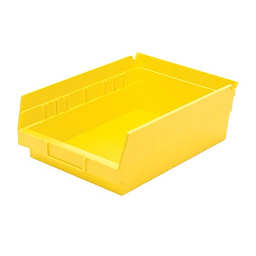Akro-Mils 30150YELLO Plastic Nesting Shelf Bin Box, 12 x 8 x 4-Inch, Yellow, Case of 12