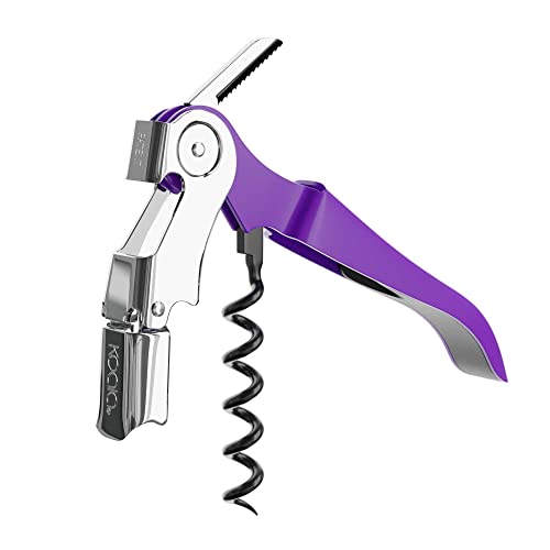 (50 Unidades) Koala Spain Sacacorchos AC de Dos Tiempos, con Resorte Articulado, Color Violeta