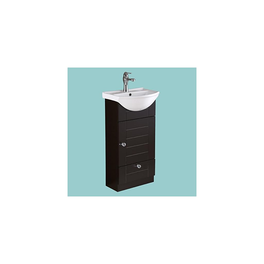 Mahayla 17 3/4" Small Vanity Bathroom Sink Black With Faucet