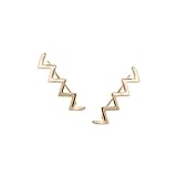 Humble Chic Geometric Ear Climbers - Zig Zag, Triangle, Chevron, Solid Bar Stud Cuff Crawler Earrings