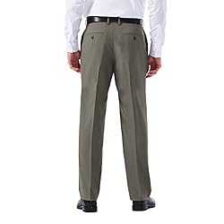 Haggar mens Eclo Stria Expandable-waist Plain-front