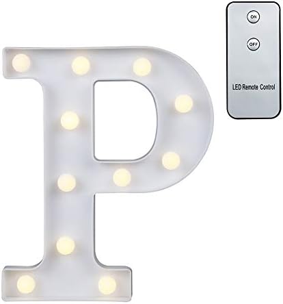 Carry360 LED Marquee Letters with Remote Control, Plastic LED Letter Lights Alphabet Light Up Sign Decoration, Letters A - Z, Numbers 0-9, Symbol & (P)