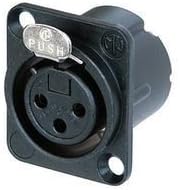 Neutrik NC3FD-LX-B RECEPTACLE DLX SERIES 3 PIN FEMALE - SOLDER - BLACK/GOLD (10 pieces)