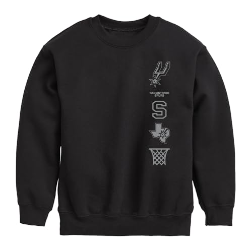 Junk Food San Antonio Spurs NBA Stacked Logo - Officially Licensed Kids Crewnec…