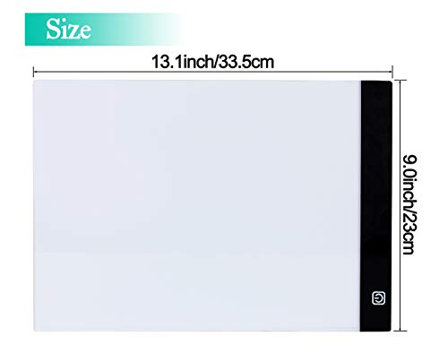 Diamond Painting A4 LED Light Pad, Dimmable Light Board Kit, Apply to Full Drill & Partial Drill 5D Diamond Painting with Detachable Stand and Clips