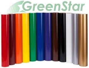 GreenStar 12 Rolls 24"x5yd Each Self Adhesive Sign Vinyl Starter Pack for Graphics, Lettering