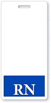 Amazon Com Rn Registered Nurse Vertical Hospital Id Badge Buddy With Blue Background By Specialist Id 1 Sold Individually Badge Holders Office Products
