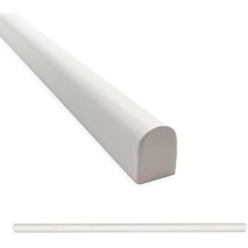 Bright White Soho 1/2 X 12 inch Pencil Liner Trim | Molding Tile for Kitchen Bathroom Ceramic Tile Finishing (12 Pack, Polished Bright White)