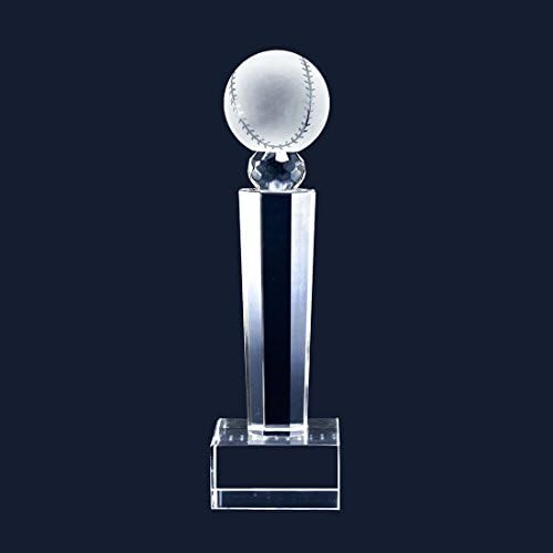 West East Imports Customize Laser Trophy Engraving Crystal Glass Baseball Trophy Includes No Engraving (Small)