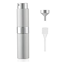 8ML Travel Perfume Atomizer Refillable for Men & Women | Empty Perfume Spray Bottle - for Portable Aftershave, Cologne Sprayer, Fragrance Dispenser in Purse (Silver)