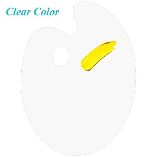 Non-Stick Paint Palette Clear Acrylic Artist Paint Mixing Palette Oval Shaped Easy Clean Art 7.9 by 11.8-inch 2 Pcs