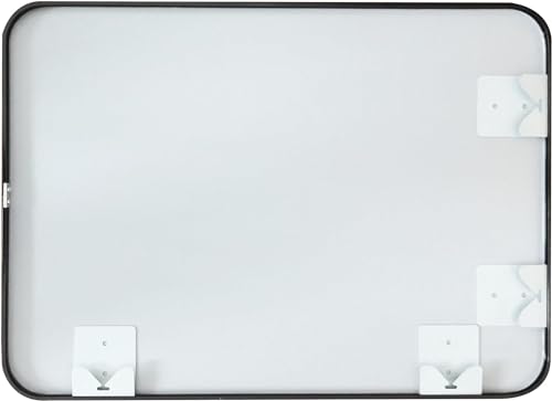 MIQU Bathroom Mirror, 80 x 60 cm, Large Wall Mirror, Unilluminated, Rectangular with Black Metal Frame, Decorative Mirror for Bathroom, Living Room, Toilet, Hallway K