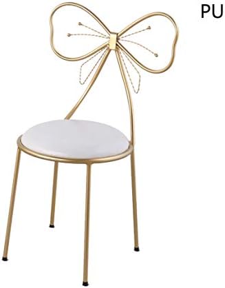 XinChen Creative Bow Tie Armchair, Household Ms Bedroom Dressing Table Makeup Chair Manicure Dressing Chair Household Decorative Stool Furniture,WhiteA