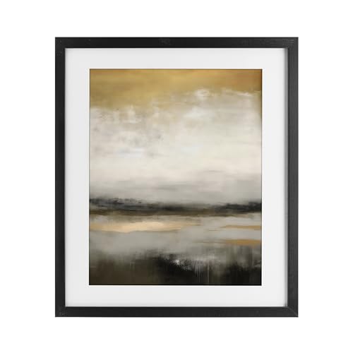 Stupell Industries Dreamy Neutral Abstract Landscape Black Framed Print Under G…
