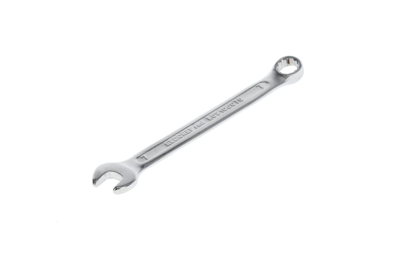 GEDORE Red Combination Spanner SW 7 mm Matt Satin Finish Chrome Vanadium Steel Silver